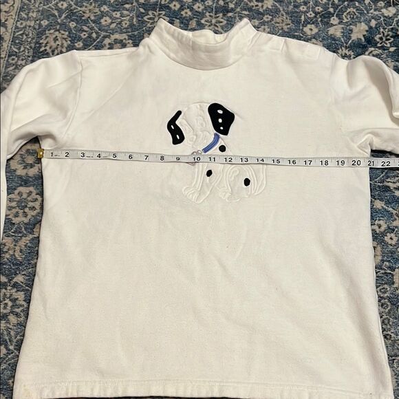 Vintage Disney Dalmatian Dog Embroidered White Black Pullover Sweatshirt Casual - Picture 10 of 11